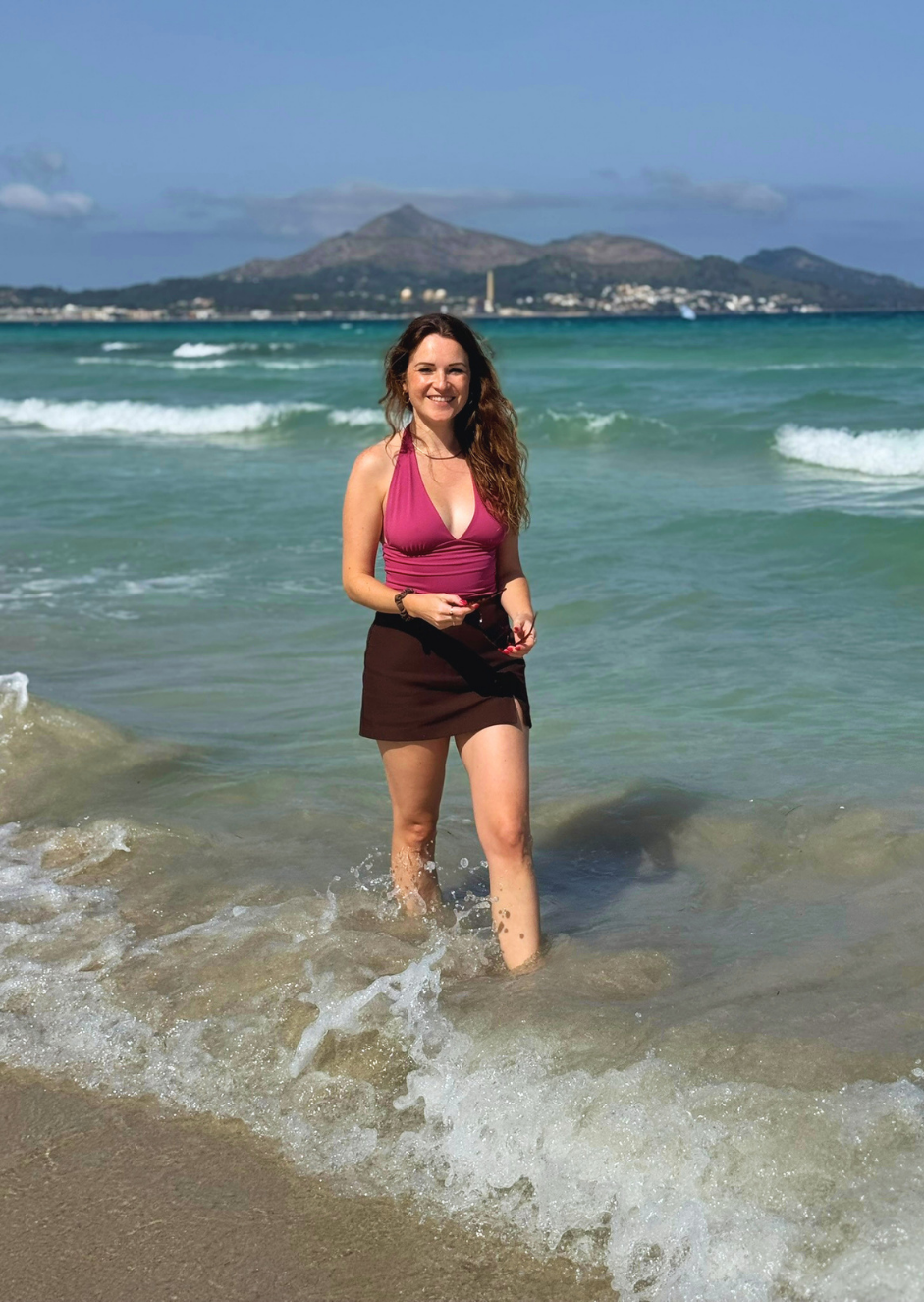 Mel on the beach in Mallorca